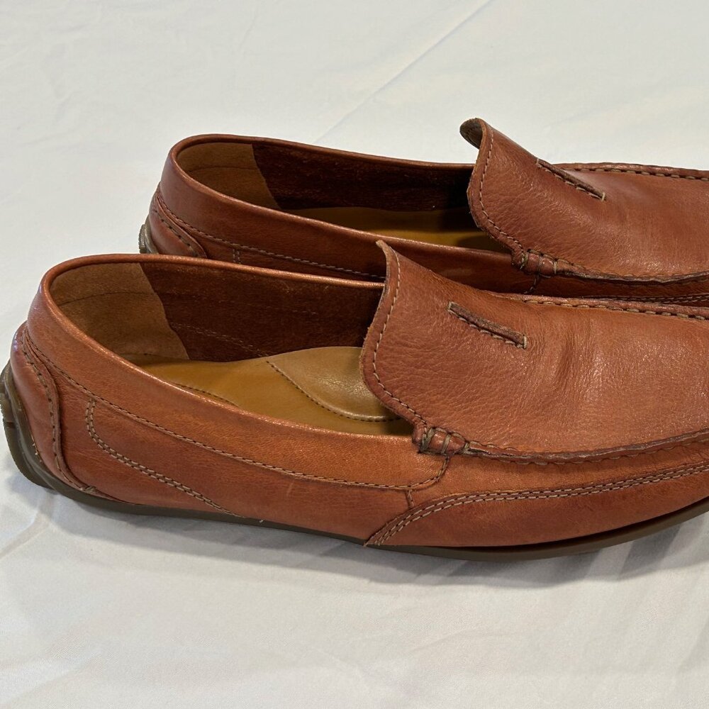 Clarks Cushion Collection Dark Tan Leather Slip On Comfort Shoes Size 11 1/2 - Picture 2 of 7
